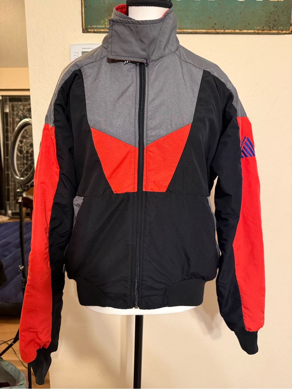 Vtg 80's Cannondale Unisex Jacket Fleece-Lined Nylon Shell Colorblock Medium